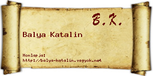 Balya Katalin névjegykártya